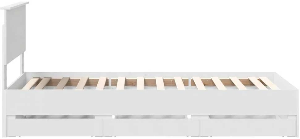 Lova Lovos rėmas su stalčių Balta 90 x 200 cm Inžinerinė mediena