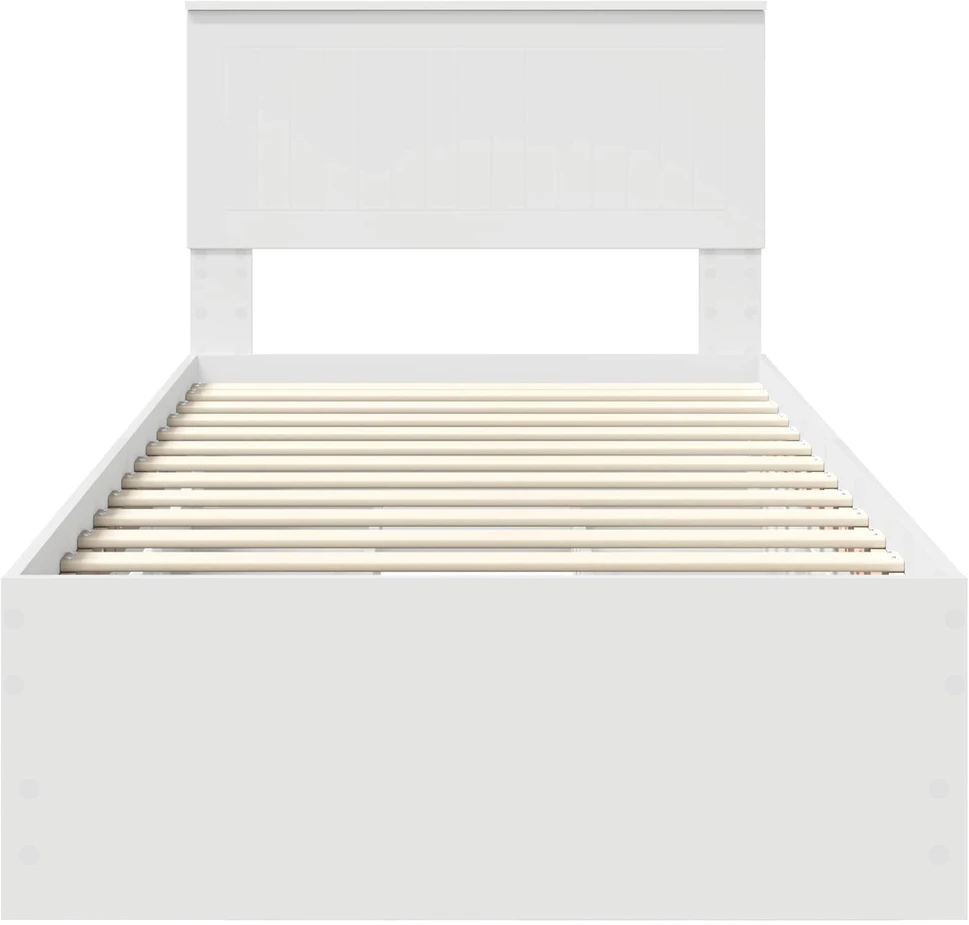 Lova Lovos rėmas su stalčių Balta 90 x 200 cm Inžinerinė mediena