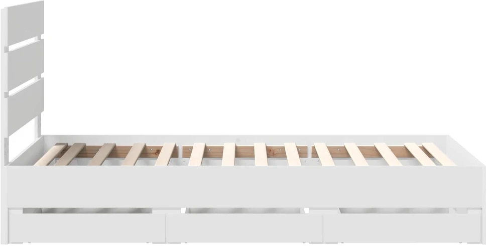 Lova Lovos rėmas su stalčių Balta 90 x 200 cm Inžinerinė mediena