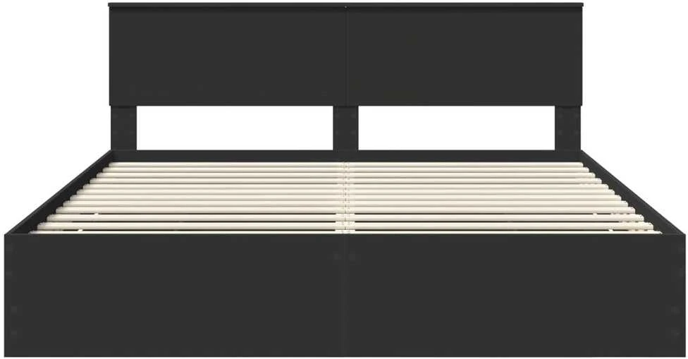 Lovos rėmas su stalčių Juoda 180 x 200 cm Inžinerinė mediena