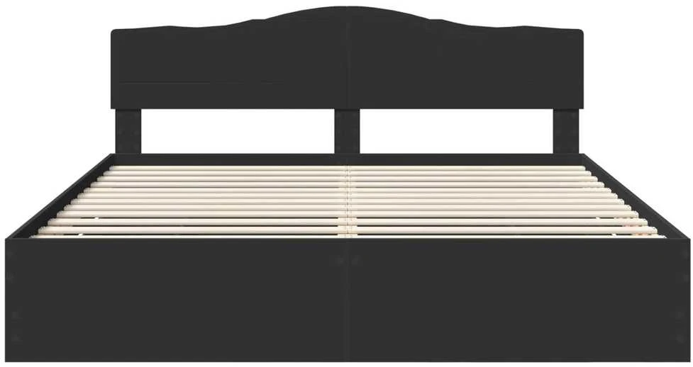 Lovos rėmas su stalčių Juoda 200 x 200 cm Inžinerinė mediena