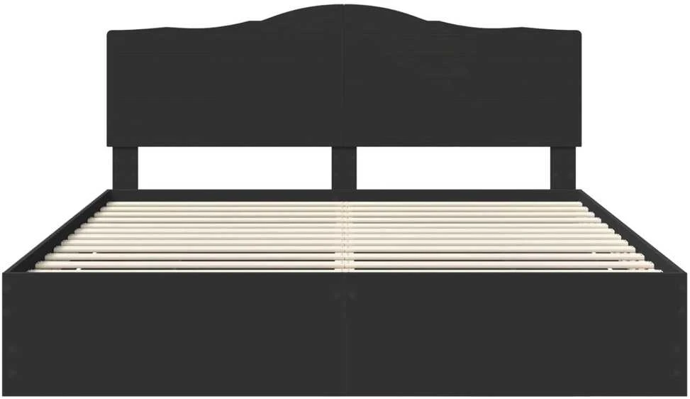 Lovos rėmas su stalčių Juodas 200 x 200 cm Inžinerinė mediena