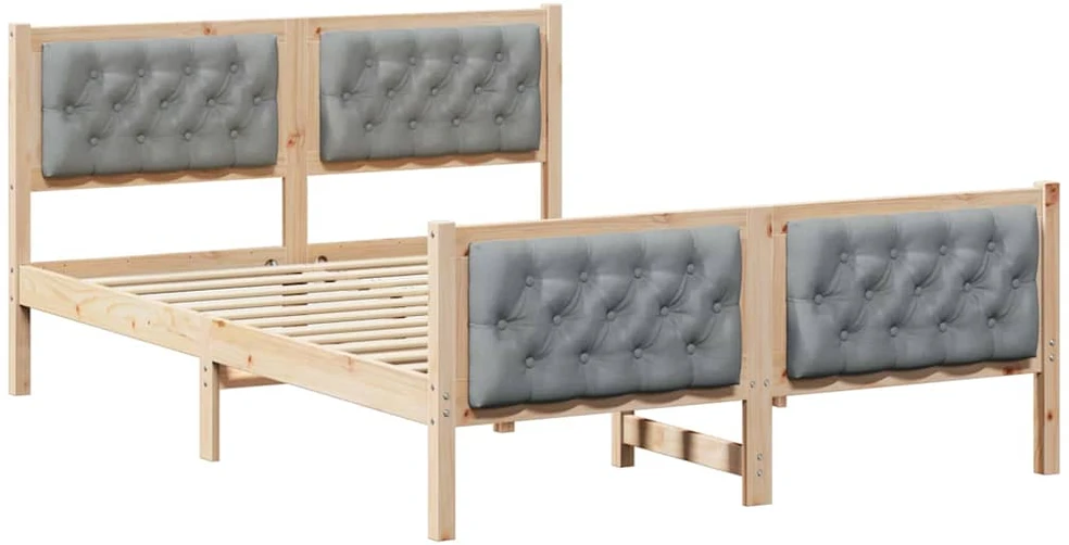 Lovos rėmas Šviesiai pilka 150 x 200 cm Kietos pušies mediena