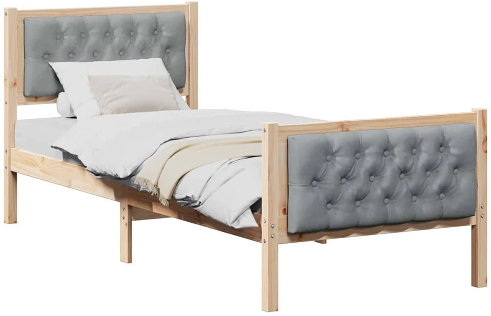 Lova Lovos rėmas Šviesiai pilka 75 x 190 cm Kietos pušies mediena