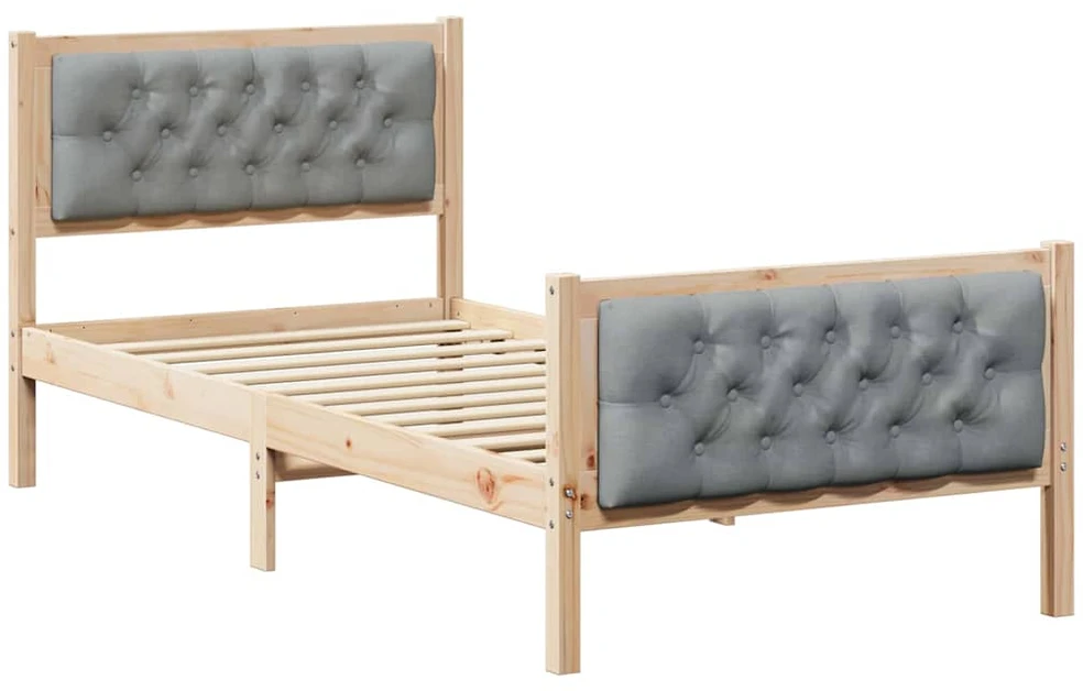 Lova Lovos rėmas Šviesiai pilka 90 x 200 cm Kietos pušies mediena