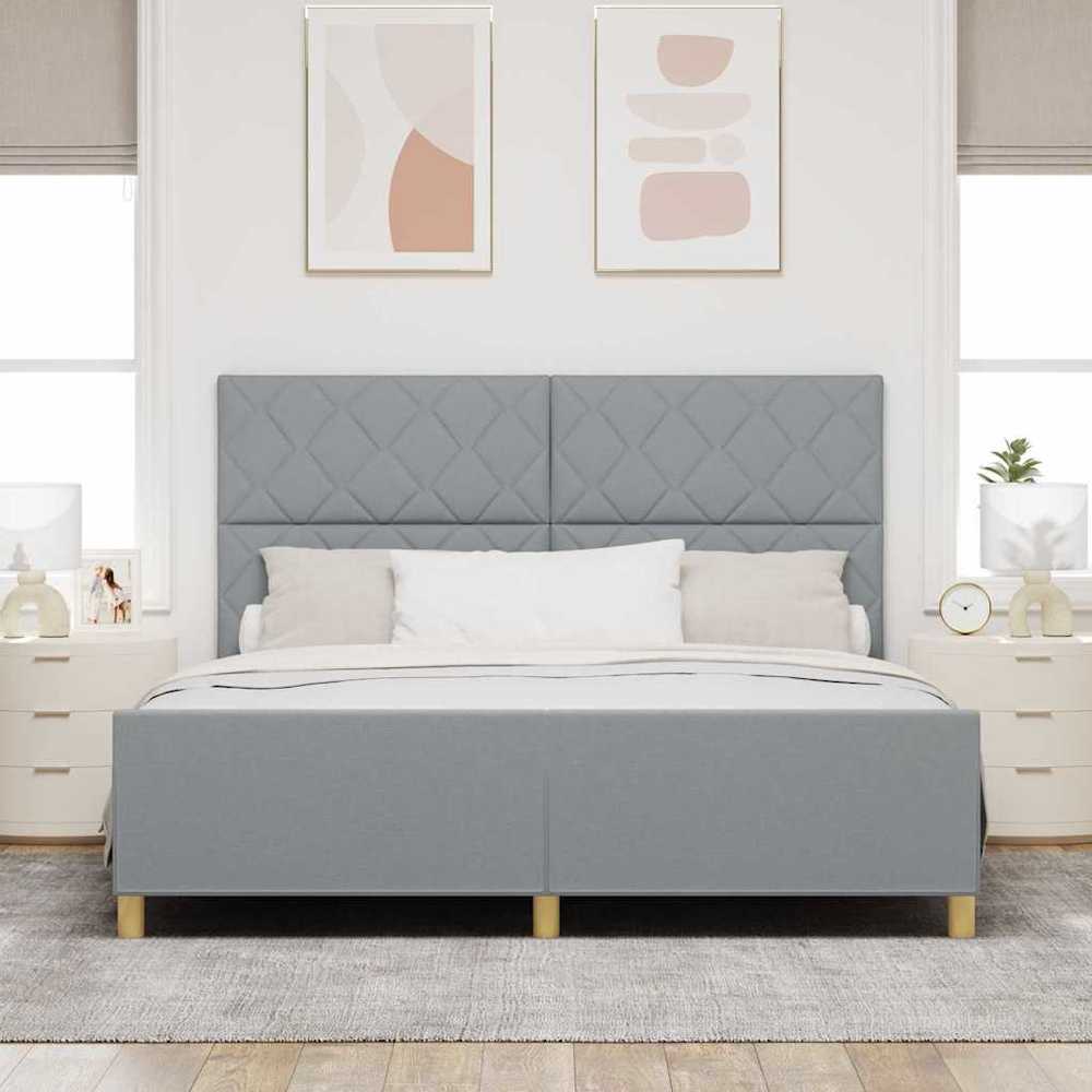 Lovos rėmas su galvūgalio Šviesiai pilka 180 x 200 cm audinys