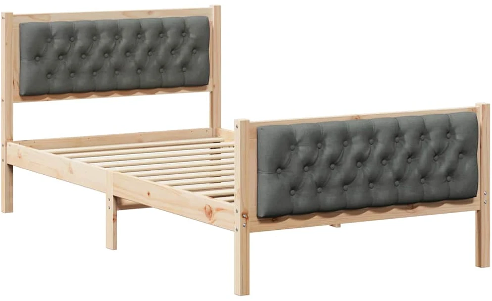 Lova Lovos rėmas Tamsiai pilka 100 x 200 cm Kietos pušies mediena