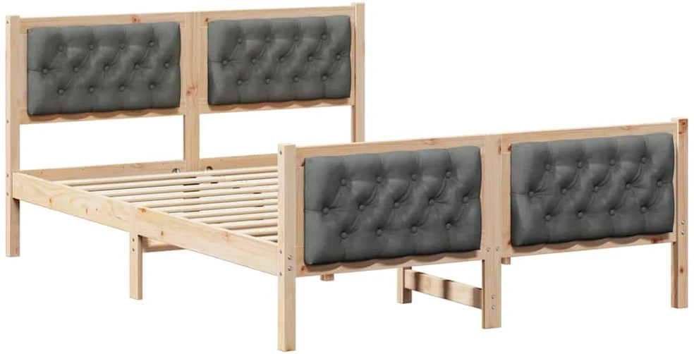 Lovos rėmas Tamsiai pilka 150 x 200 cm Kietos pušies mediena