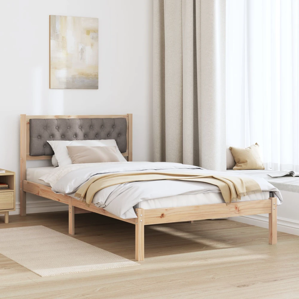 Lova Lovos rėmas Taupe 100 x 200 cm Kietos pušies mediena