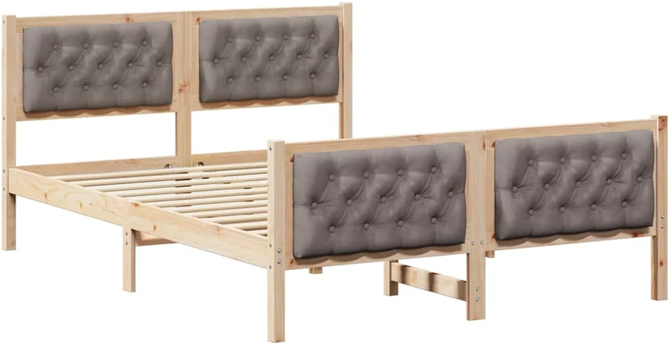 Lovos rėmas Taupe 140 x 200 cm Kietos pušies mediena