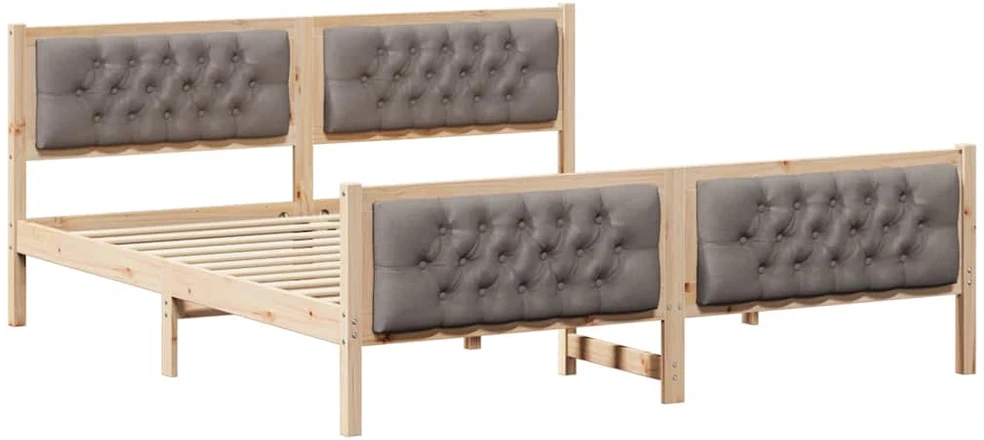 Lovos rėmas Taupe 160 x 200 cm Kietos pušies mediena