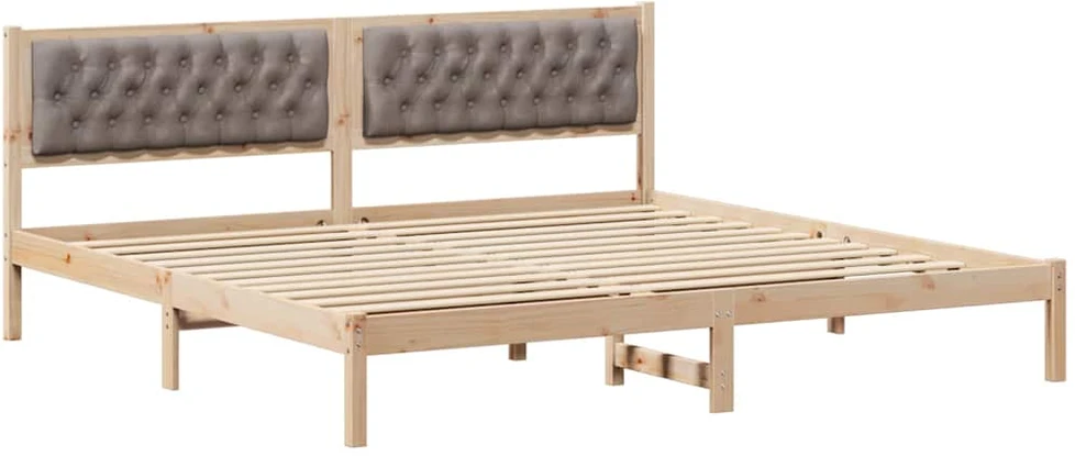 Lovos rėmas Taupe 200 x 200 cm Kietos pušies mediena