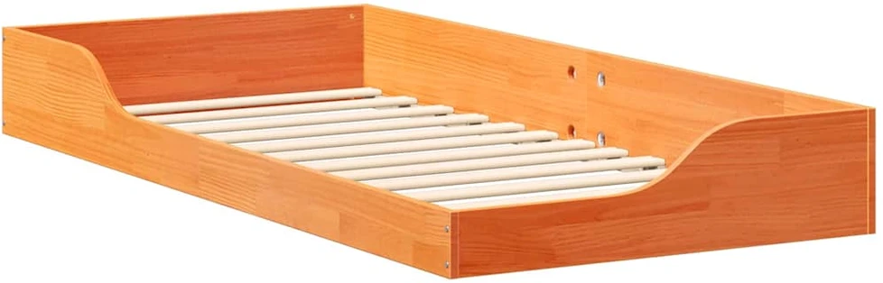 Lova Lovos rėmas Vaško ruda 100 x 200 cm Kietos pušies mediena