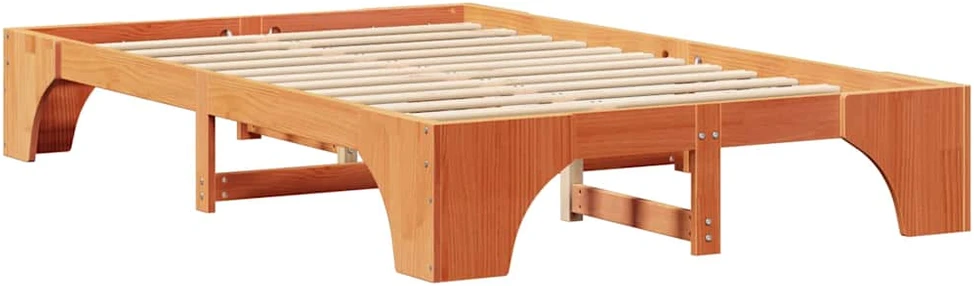 Lova Lovos rėmas Vaško ruda 135 x 190 cm Kietos pušies mediena