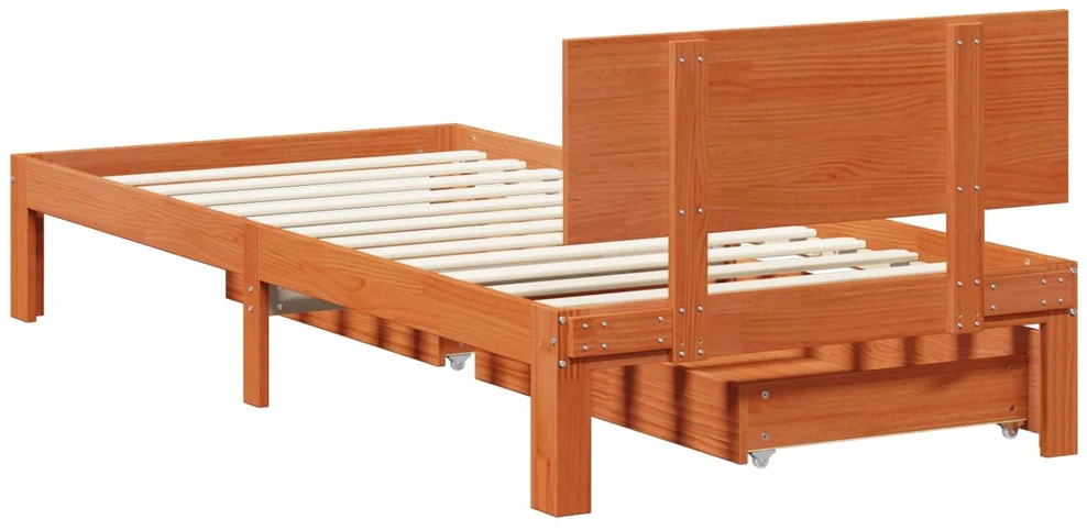Lova Lovos rėmas Vaško ruda 70 x 190 cm Kietas pušies medis