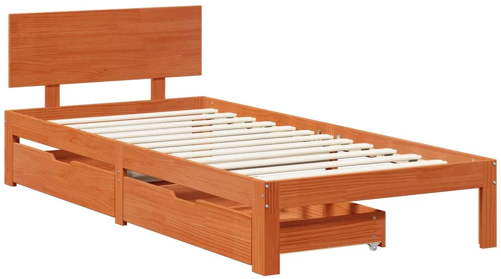 Lova Lovos rėmas Vaško ruda 70 x 190 cm Kietas pušies medis
