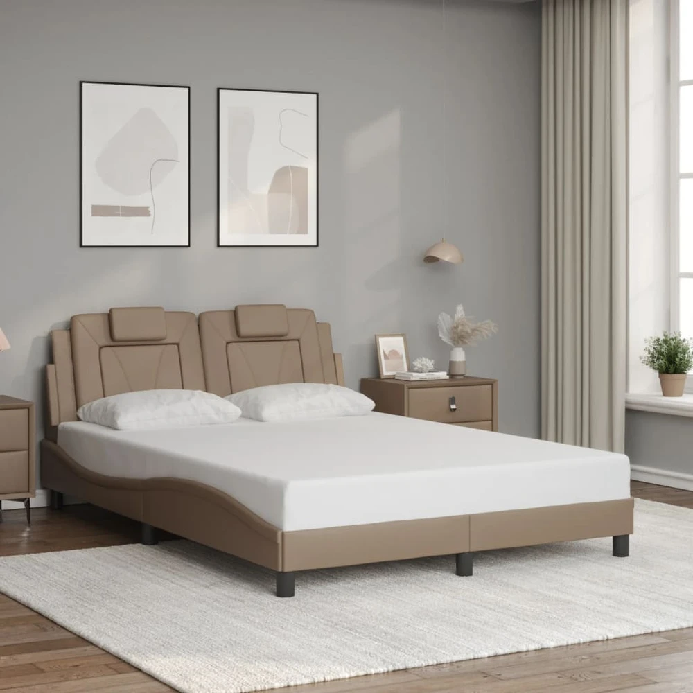 Lovos rėmas, Viana, su LED be čiužinio, kapučino spalvos, 140x200cm