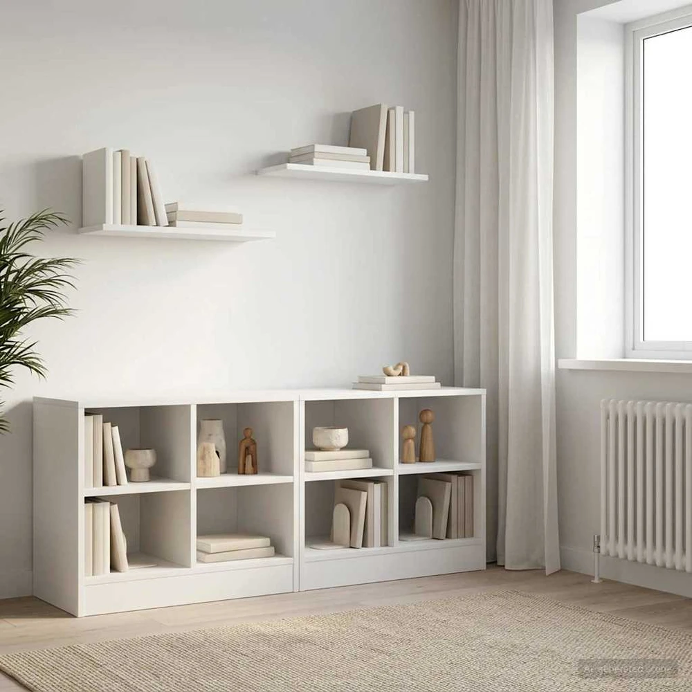 Lovos spintelė 2 vnt. Balta 66 x 33 x 48 cm Apdirbta mediena