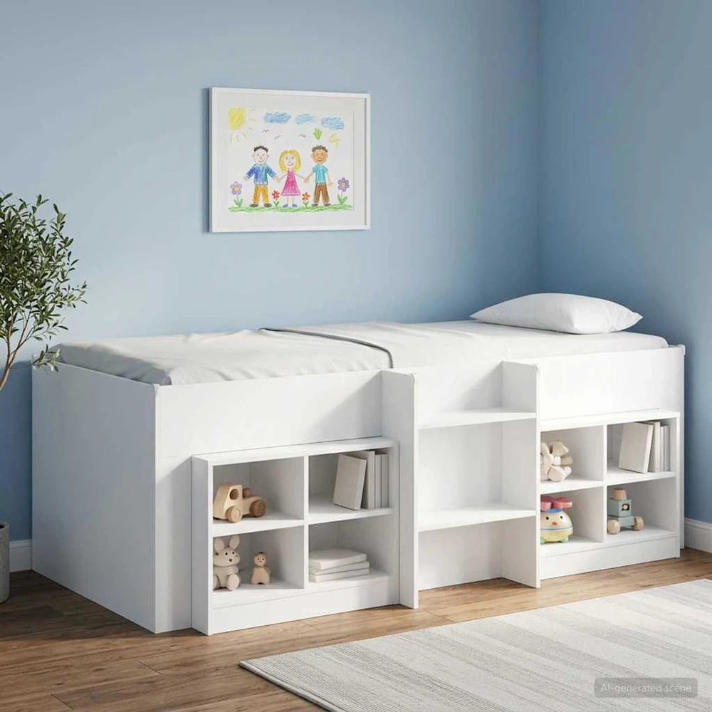 Lovos spintelė 2 vnt. Balta 66 x 33 x 48 cm Apdirbta mediena