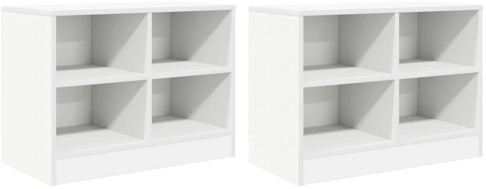 Lovos spintelė 2 vnt. Balta 66 x 33 x 48 cm Apdirbta mediena