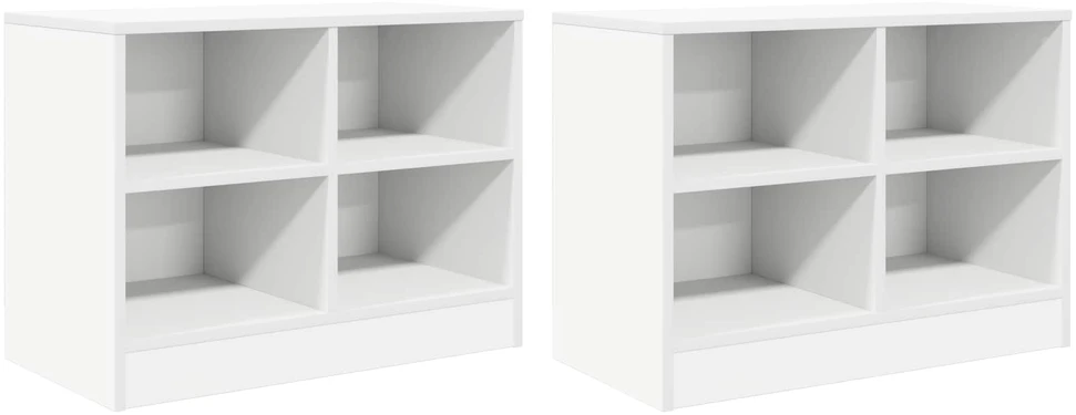 Lovos spintelė 2 vnt. Balta 66 x 33 x 48 cm Apdirbta mediena