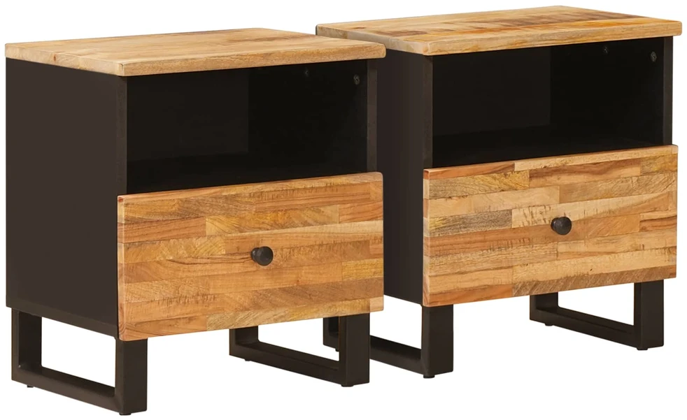 Lovos spintelė 2 vnt. Ruda 40 x 33 x 46 cm Kietas mango medis