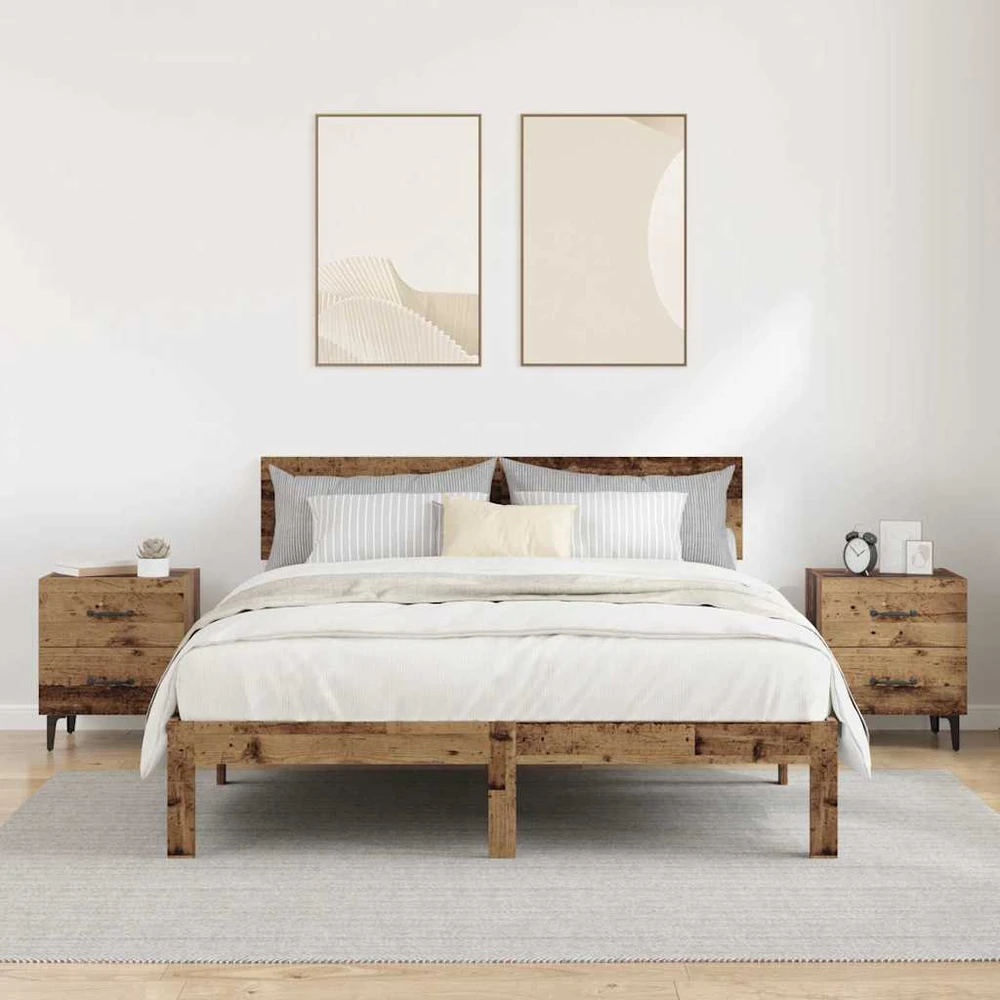 Lovos spintelė 2 vnt. Senas medis 40 x 35 x 47,5 cm
