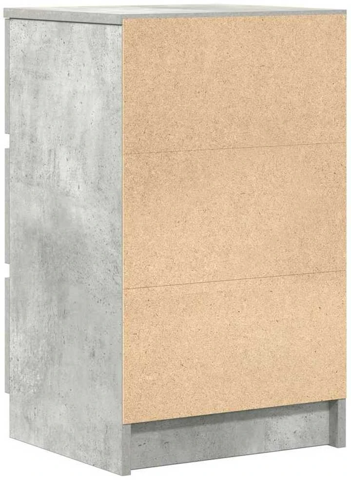 lovos spintelė su 3 stalčiais, betoninė pilka, 39x35x65 cm