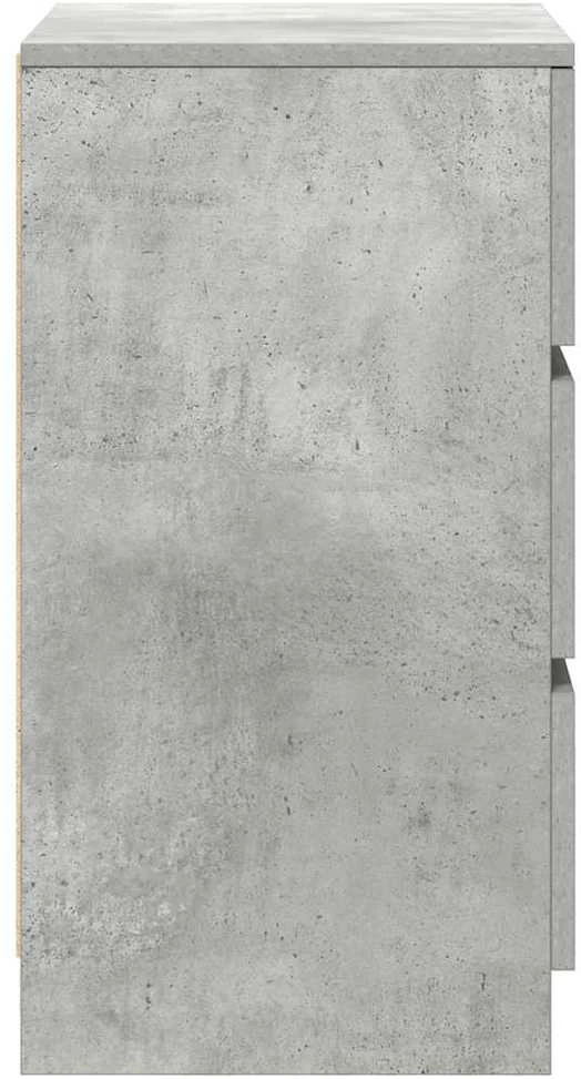 lovos spintelė su 3 stalčiais, betoninė pilka, 39x35x65 cm