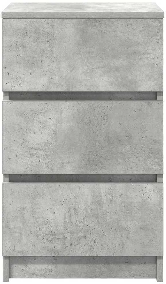 lovos spintelė su 3 stalčiais, betoninė pilka, 39x35x65 cm