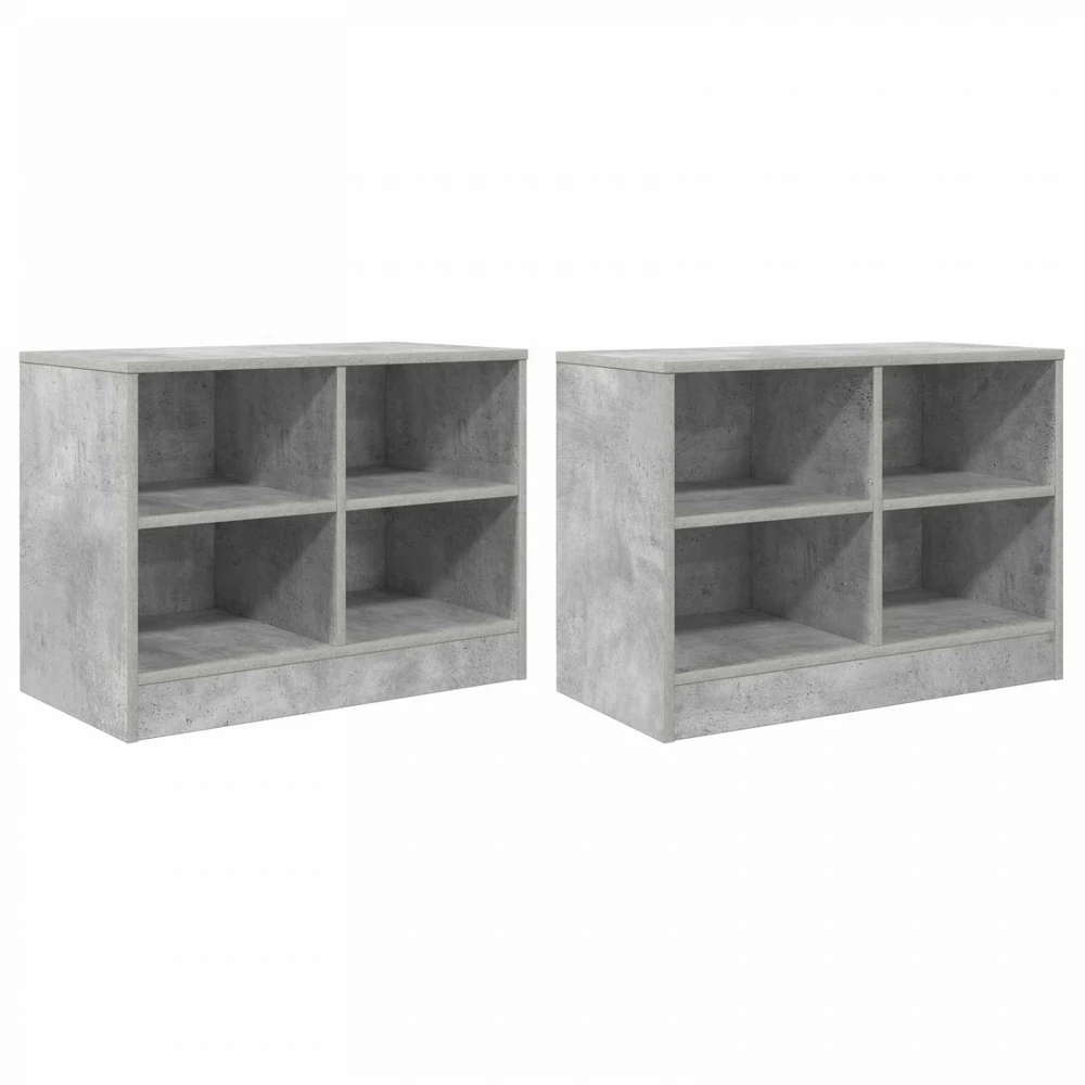 Lovos spintelė su lentyna 2 vnt. Betono pilka 66 x 33 x 48 cm