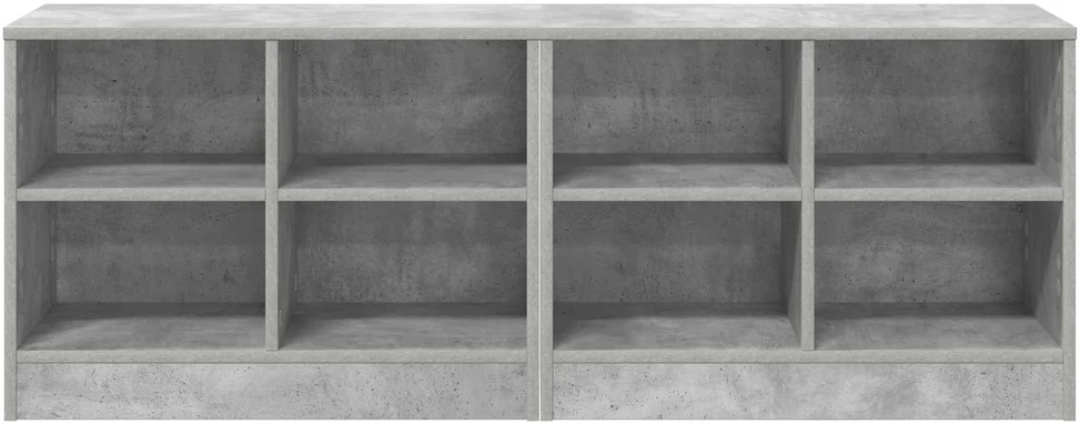 Lovos spintelė su lentyna 2 vnt. Betono pilka 66 x 33 x 48 cm