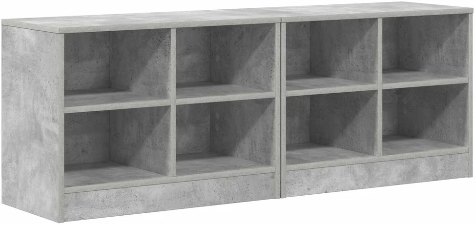 Lovos spintelė su lentyna 2 vnt. Betono pilka 66 x 33 x 48 cm