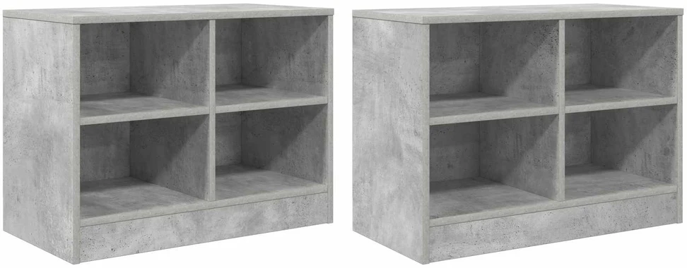 Lovos spintelė su lentyna 2 vnt. Betono pilka 66 x 33 x 48 cm