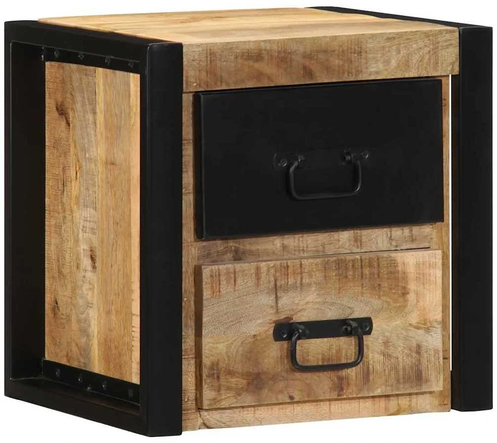 lovos spintelės 2 vnt 40x35x40cm masyvo neapdoroto medžio mango