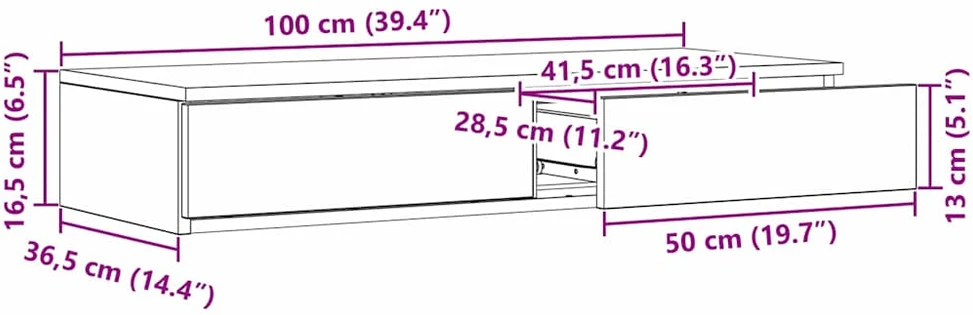 Lovos stalčiai Balta 100 x 36,5 x 16,5 cm Apdirbta mediena