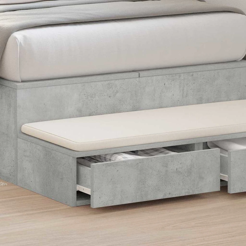 Lovos stalčiai Betono pilka 100 x 36,5 x 16,5 cm
