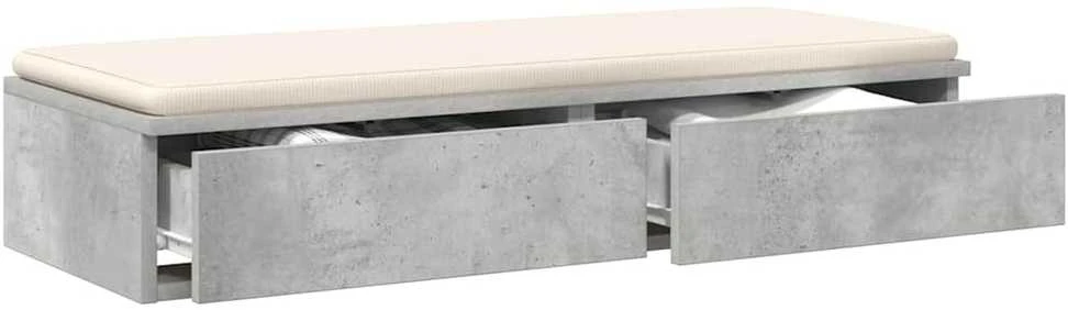 Lovos stalčiai Betono pilka 100 x 36,5 x 16,5 cm