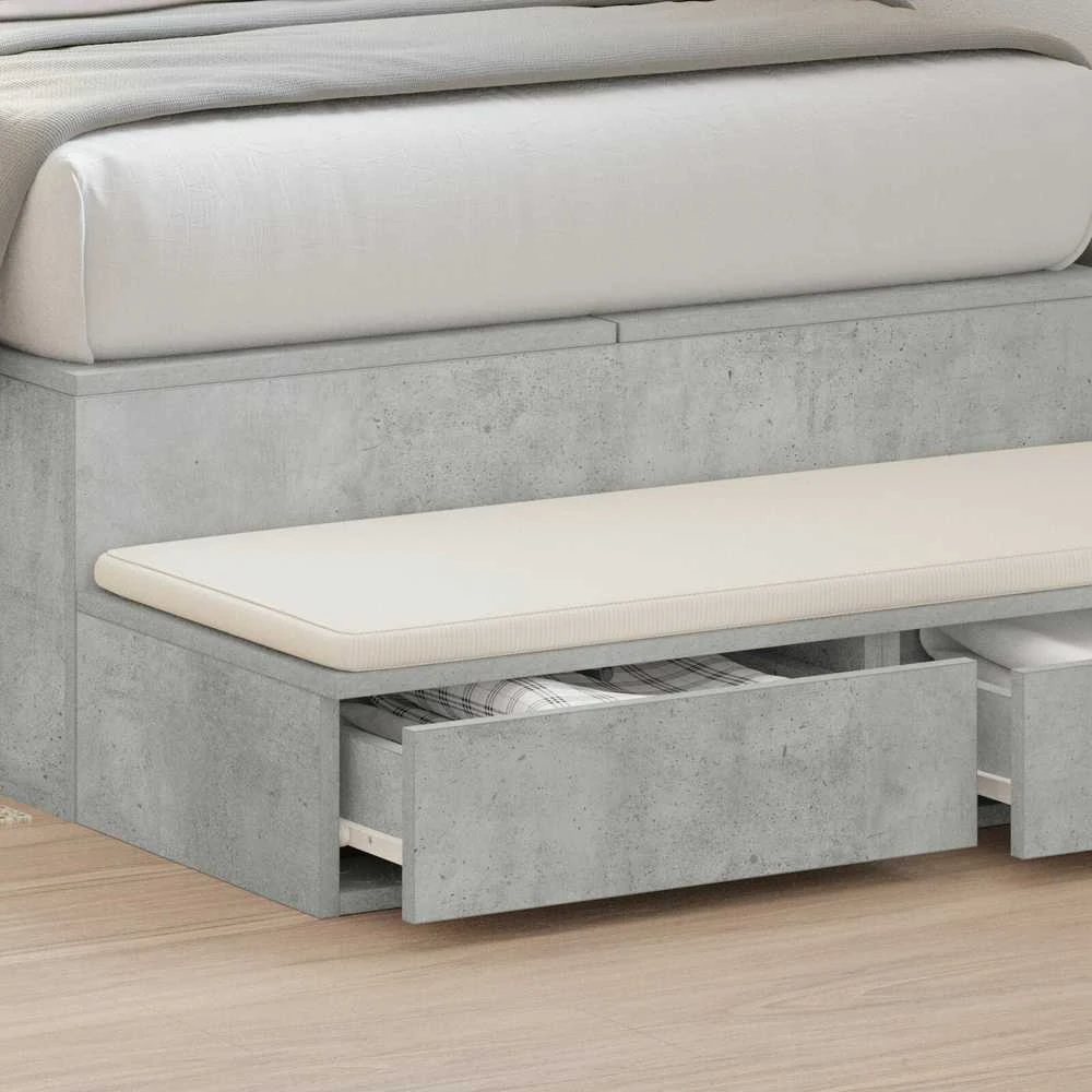 Lovos stalčiai Betono pilka 100 x 36,5 x 16,5 cm