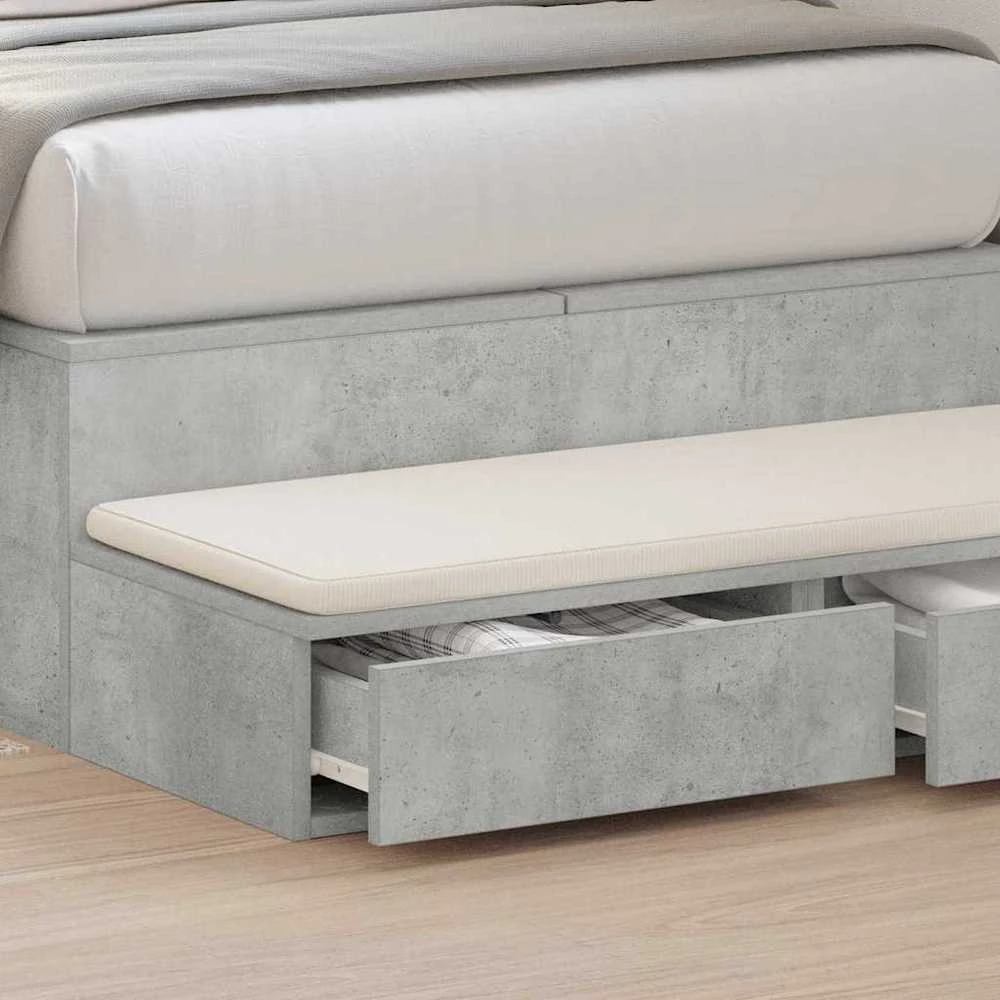 Lovos stalčiai Betono pilka 100 x 36,5 x 16,5 cm
