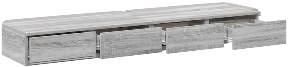 Lovos stalčiai Pilkas Sonoma 150 x 36,5 x 16,5 cm