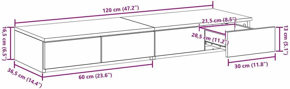 Lovos stalčiai Senas medis 120 x 36,5 x 16,5 cm