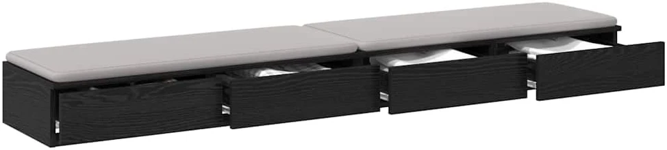 Lovos stalčiai su stalčių Juodas ąžuolas 180 x 36,5 x 16,5 cm