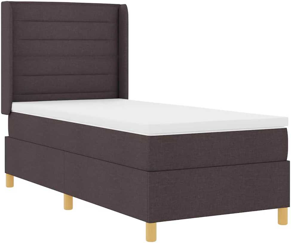 Kiemas lova su čiužiniu Tamsiai rudas 80 x 200 cm audinys