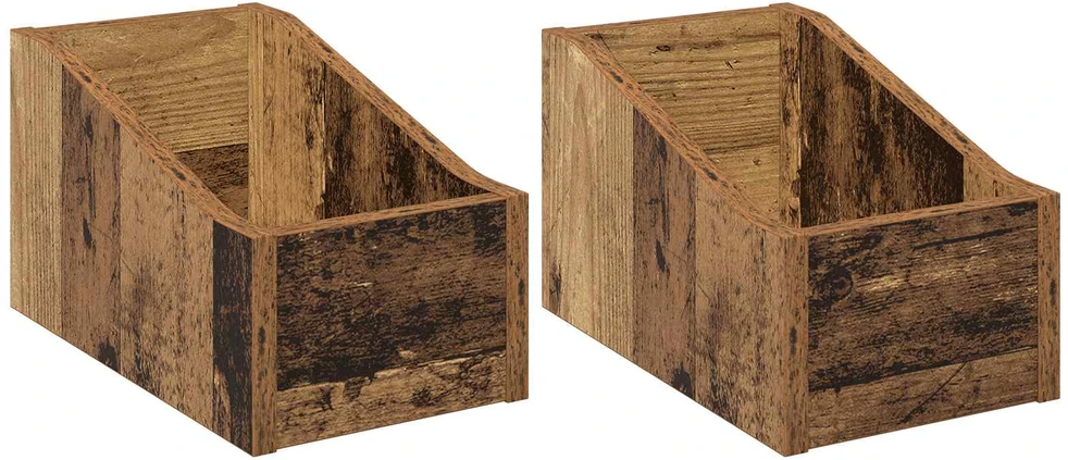 LP įrašų dėžutė 2 vnt. Sendintos medienos 18 x 32 x 18 cm