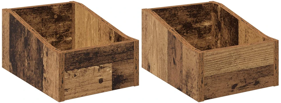 LP įrašų dėžutė 2 vnt. Sendintos medienos 23 x 33 x 16 cm