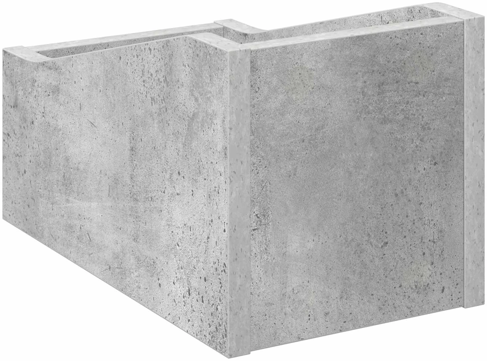 LP įrašų dėžutė 2 vnt. Betono pilka 18 x 32 x 18 cm