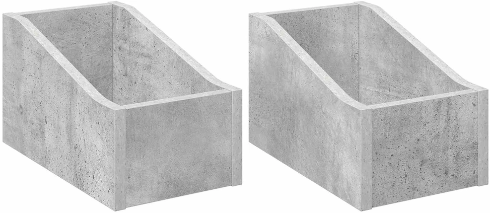 LP įrašų dėžutė 2 vnt. Betono pilka 18 x 32 x 18 cm