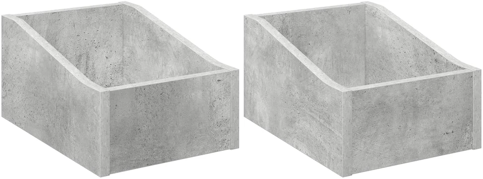 LP įrašų dėžutė 2 vnt. Betono pilka 23 x 33 x 16 cm