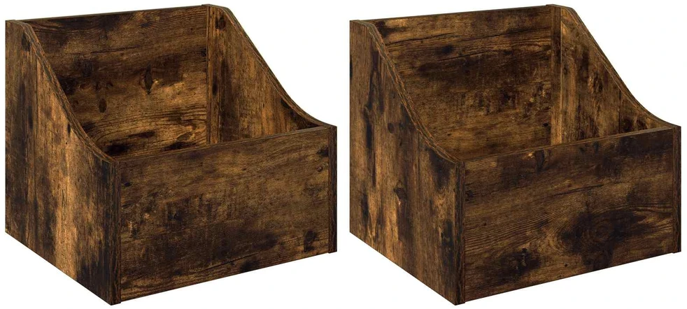 LP įrašų dėžutė 2 vnt. Dūminio ąžuolo 37 x 33 x 32 cm